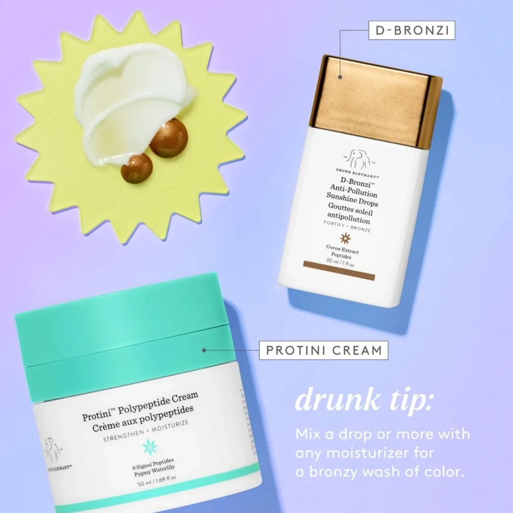 ☀️🐘 Drunk Elephant D-Bronzi Anti-Pollution Sunshine Drops | Full Size NIB | 1 oz
